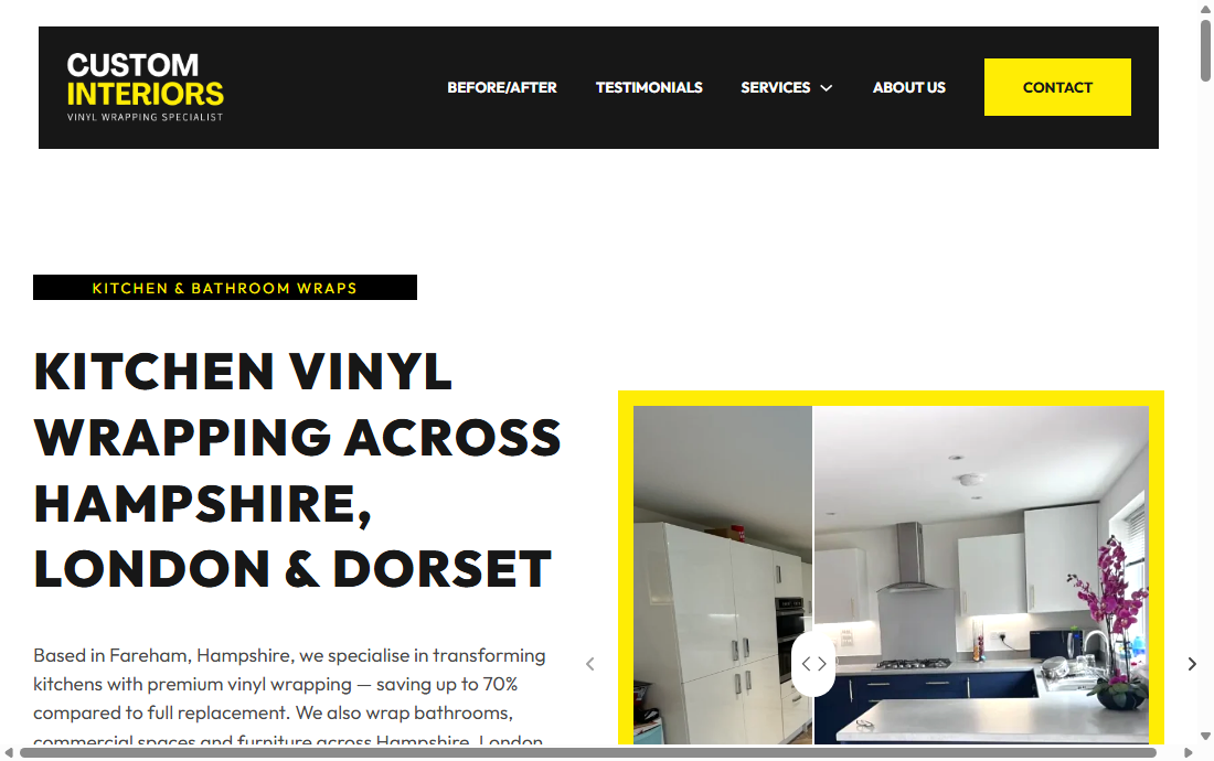 Custom Interiors website