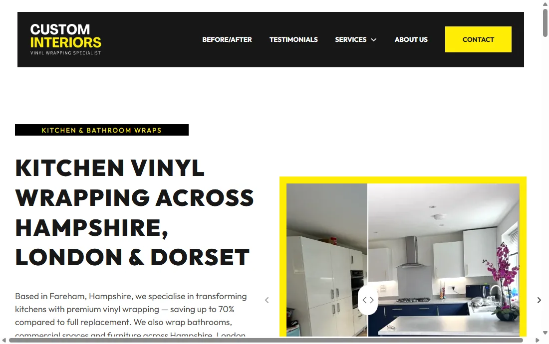 Custom Interiors website