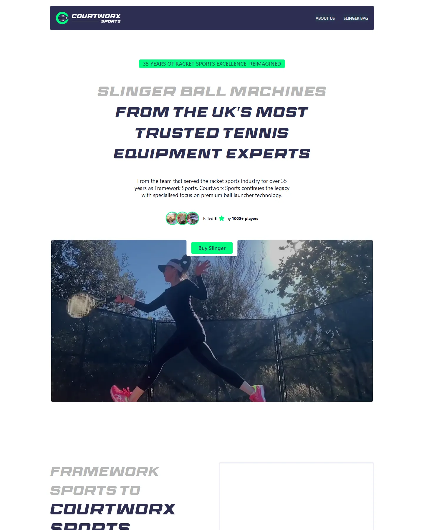 Courtworx Sports homepage