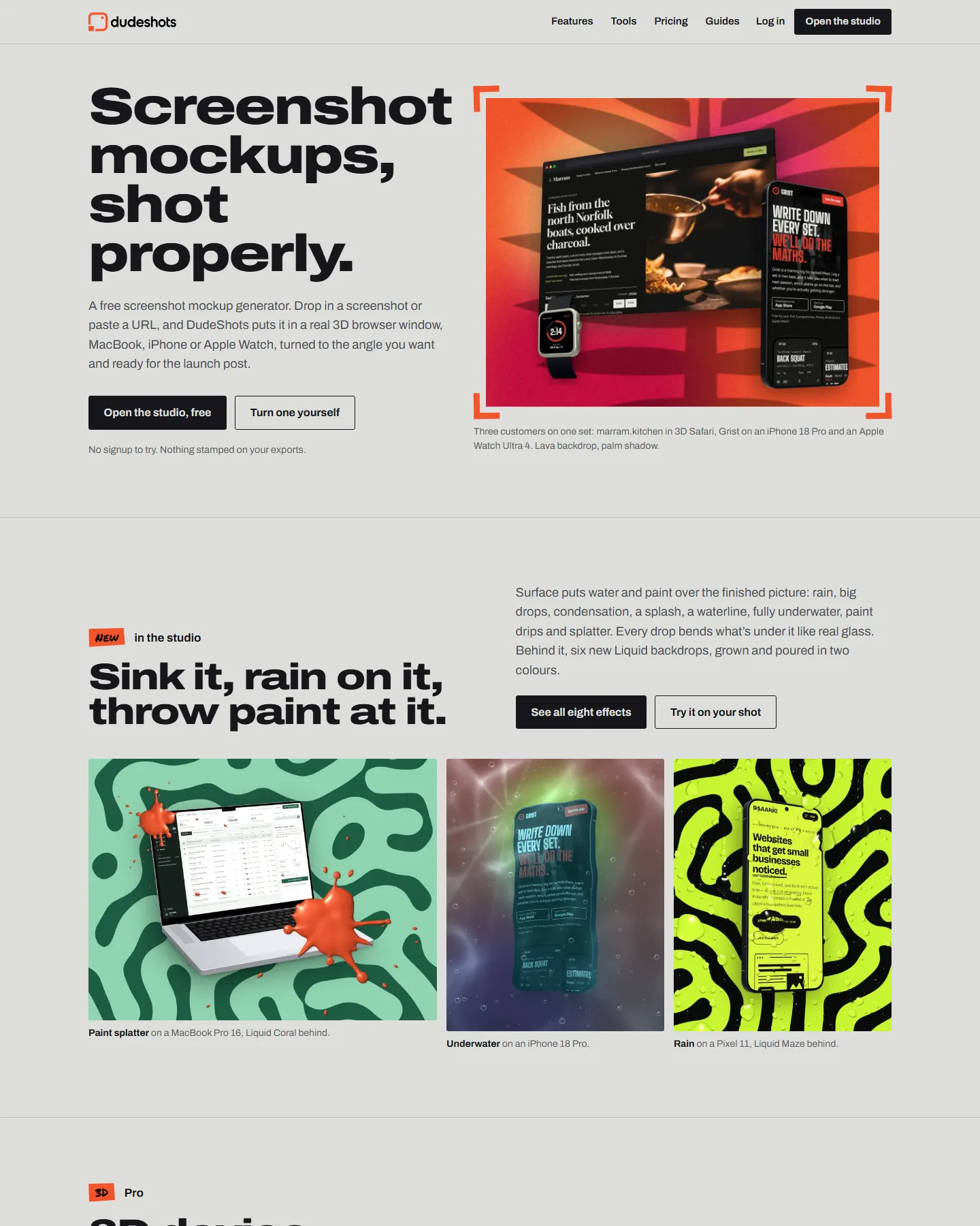 DudeShots homepage