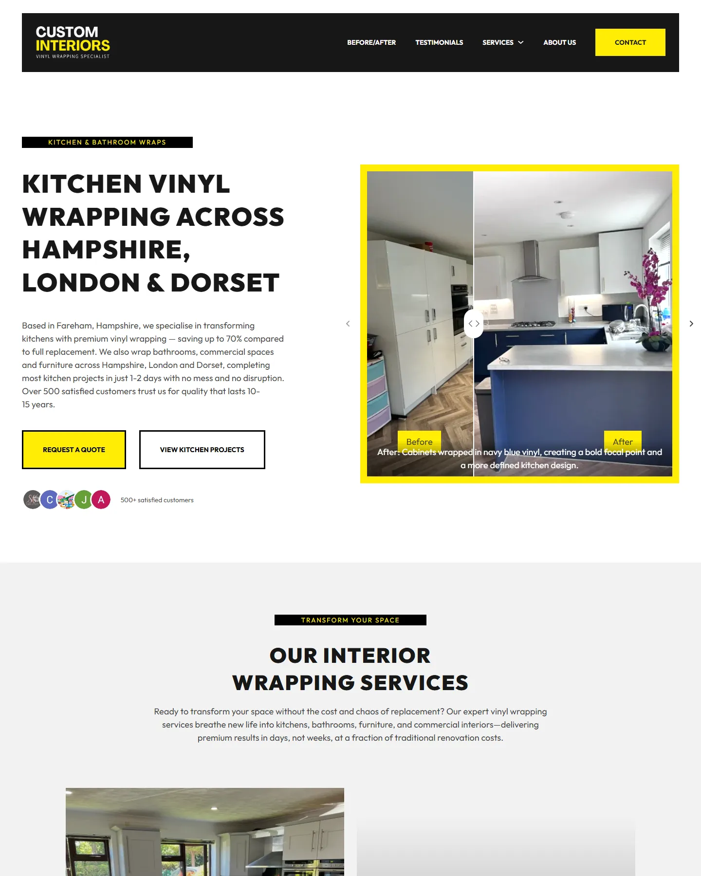 Custom Interior Wrapping homepage